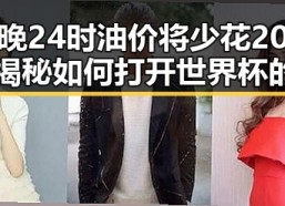 今晚24时油价将少花20元，揭秘如何打开世界杯的秘密入口
